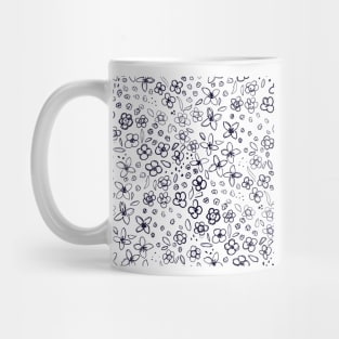 Little Wild Flower Patches Monochrome Mug